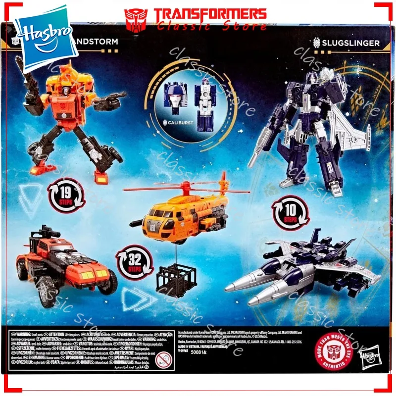 재고 있음 클래식 Hasbro Transformers Toys Age Of The Primes Sandstorm&Slugslinger Cybertron Autobots 액션 피규어 Collectible