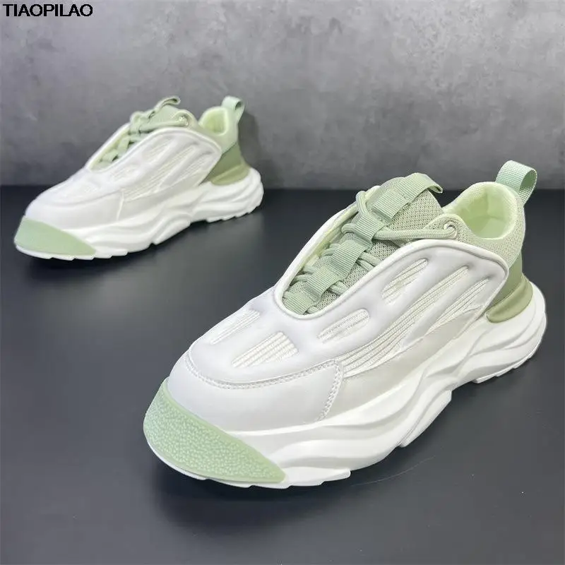 

Мужские кроссовки из сетчатого материала, на толстой подошве, повседневные кроссовки в Корейском стиле для бега, весна-лето 2023