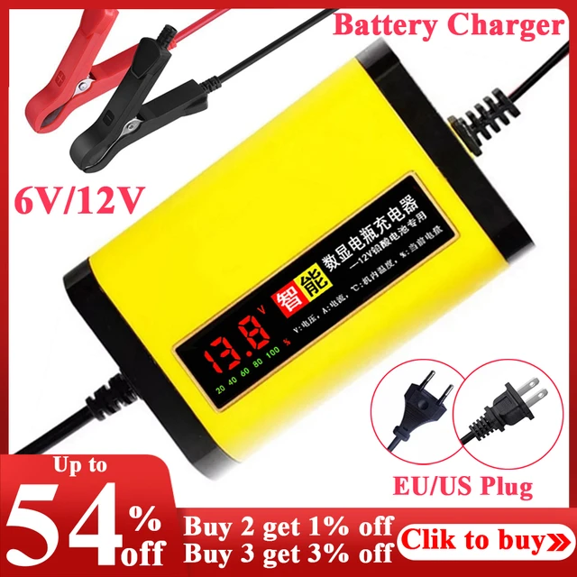 12v 2a Chargeur de batterie de voiture Affichage LED 220v 110v Eu