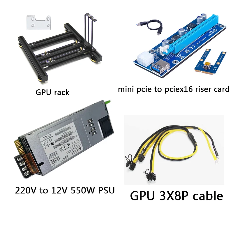 Laptop external graphics card dock mini pcie to pciex16 riser card