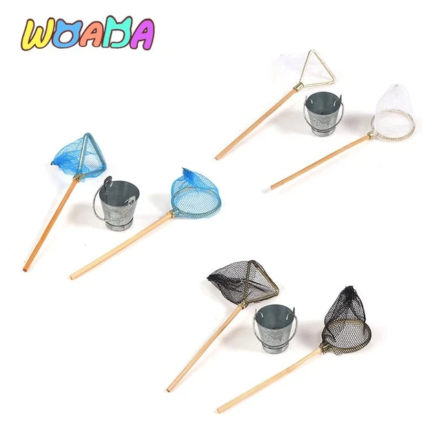 1Set Dollhouse Miniature Fishing Net Rod with Small Iron Bucket Model DIY  Garden Living Scene Decor Play House Toy Accessories - AliExpress