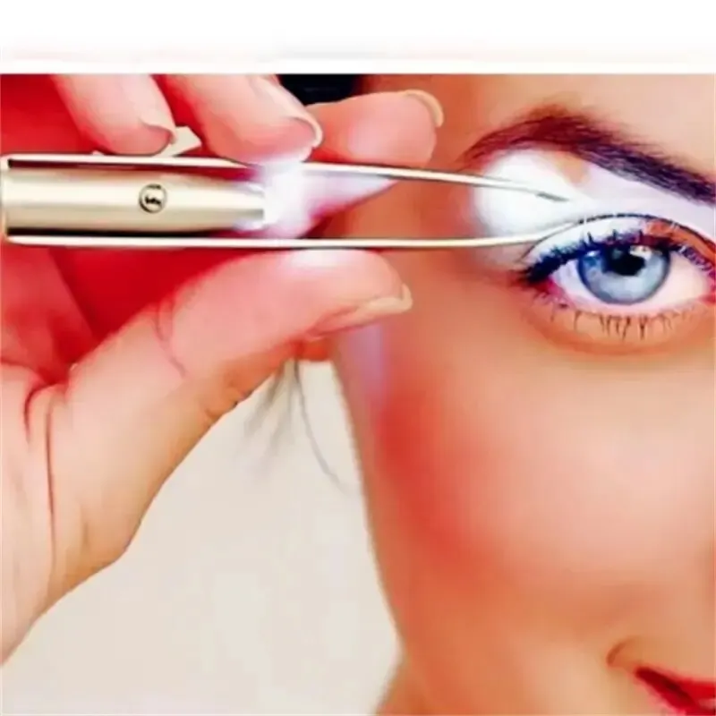 1pc Portable Stainless Steel Smart Design Eyebrow Hair Remove Tweezer With LED Light Makeup Tool BEST SELLERS