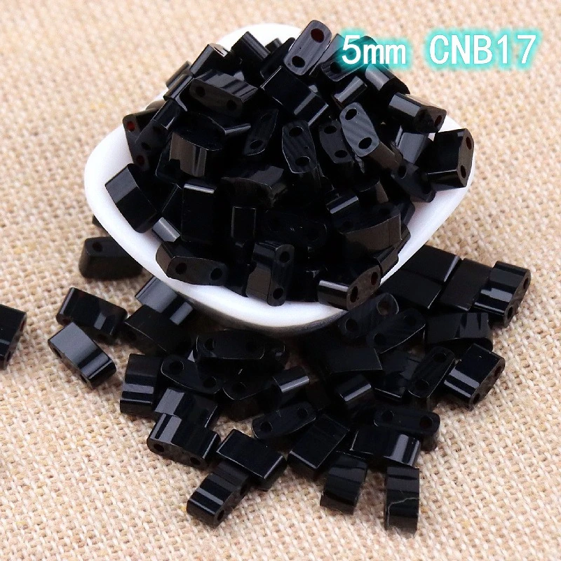 5mm 반투명 크림색 세미리프트 이중 구멍 유리 쌀알 비즈 수제 DIY 비즈 루즈 비즈 직조 재료