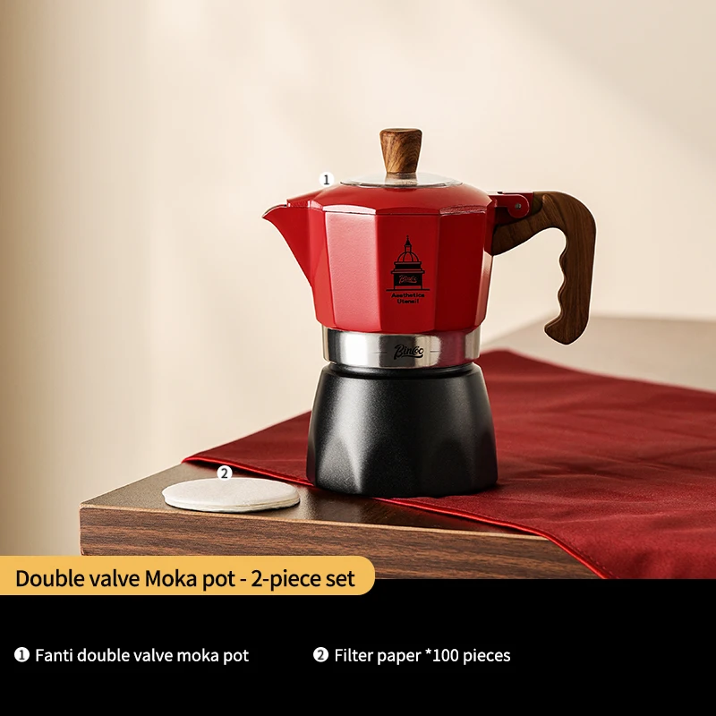 Bincoo Double Valve Moka Pot إسبريسو موكا صمام مزد...