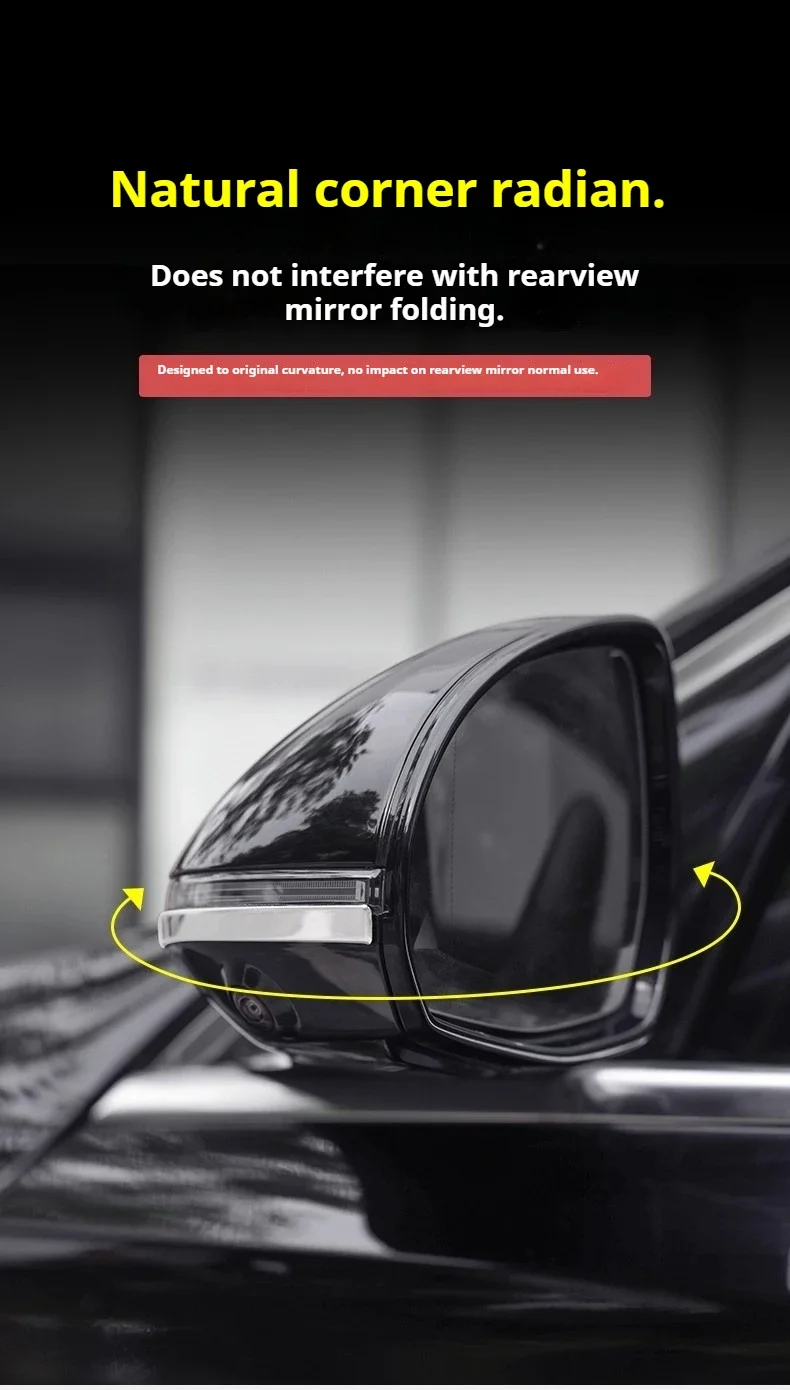 Car Styling Rearview Mirror Cap Cover Sticker Trim Anti-collision Strips For Mercedes Benz E C GLC E300L GLC300L C260L S450L