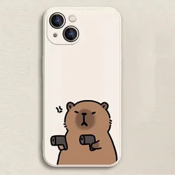 Coprire per telefono morbido e resistente con coppia di capibara cartoon stravagante - Caso antiurto