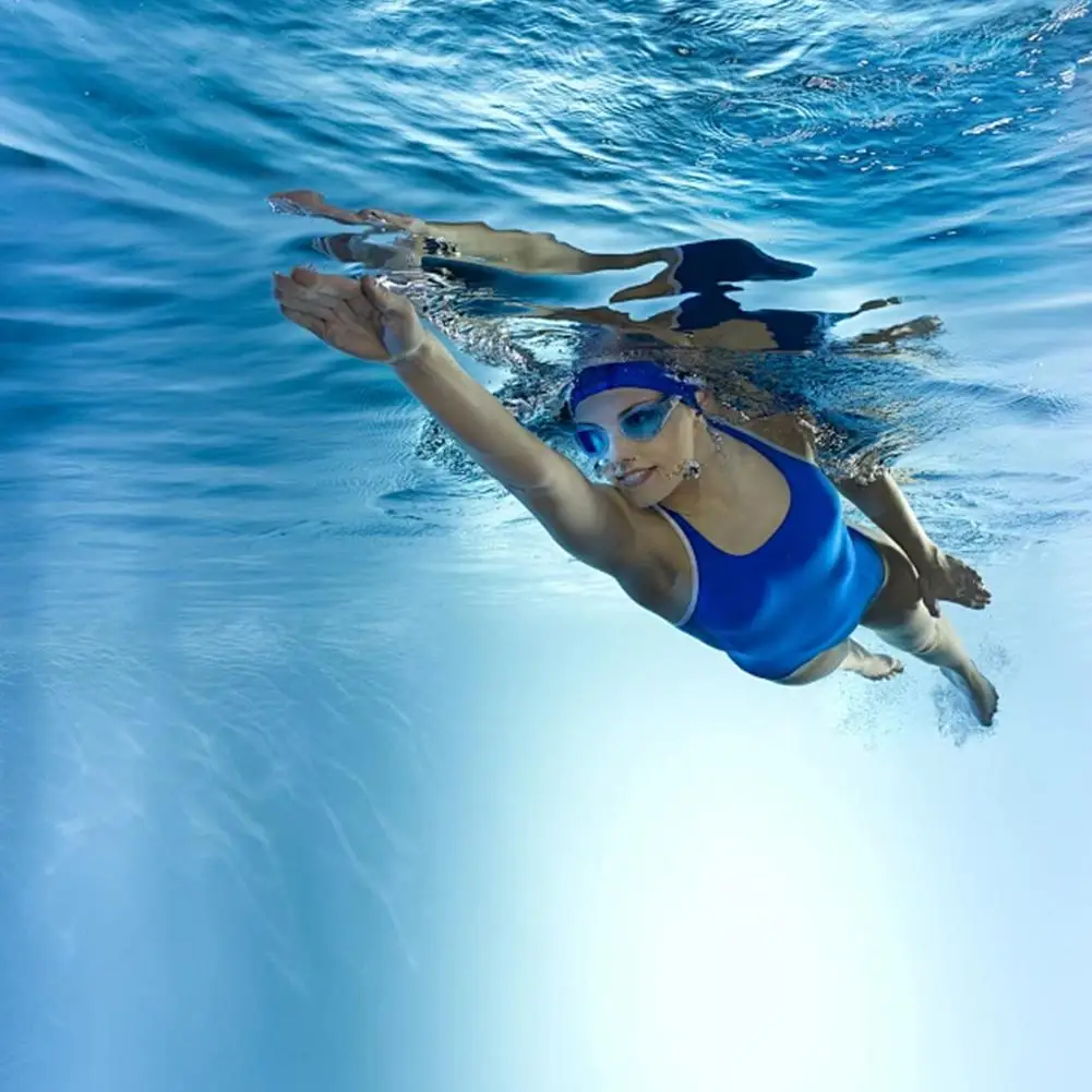 

Шапочка для плавания унисекс, однотонная водонепроницаемая шапочка из полиуретана с длинными волосами для защиты ушей, бассейна, дайвинга, 1 шт.