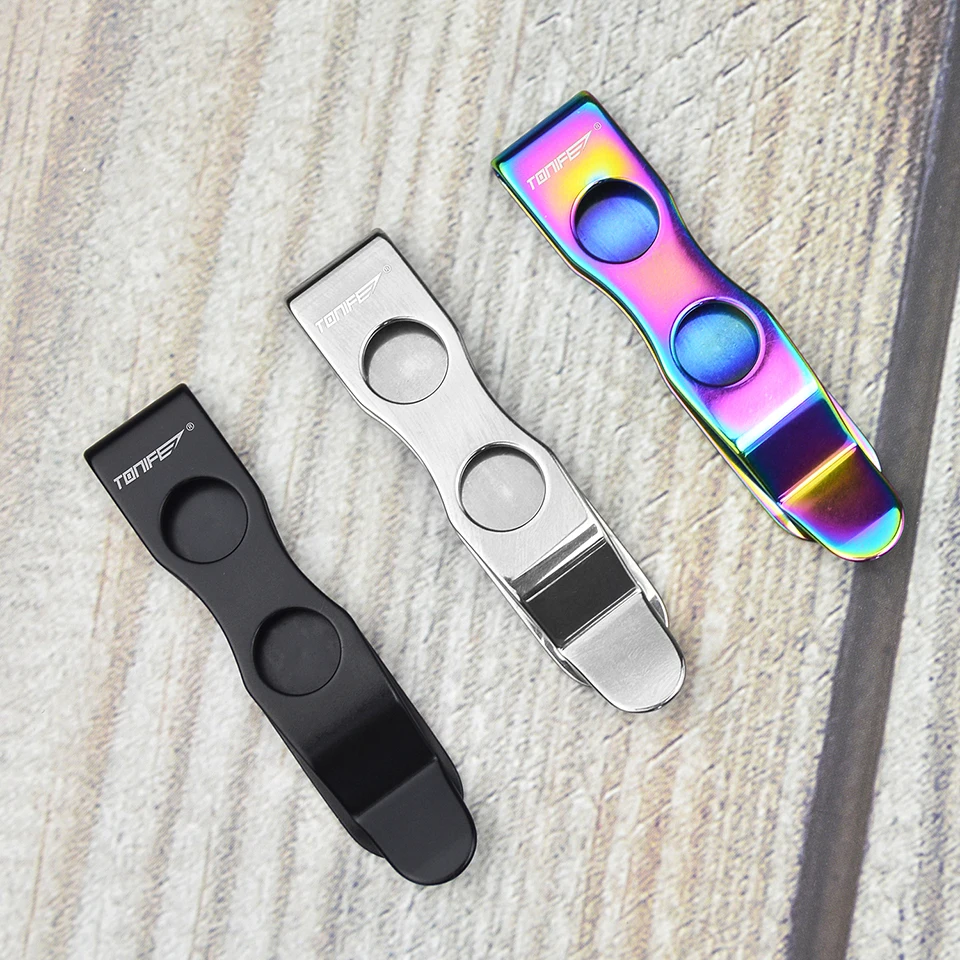 TONIFE Multipurpose Clip Mountable Attachable Pocket Clip for Belt Holster for Smartphones Hip Clip Stainless Steel Adhesive