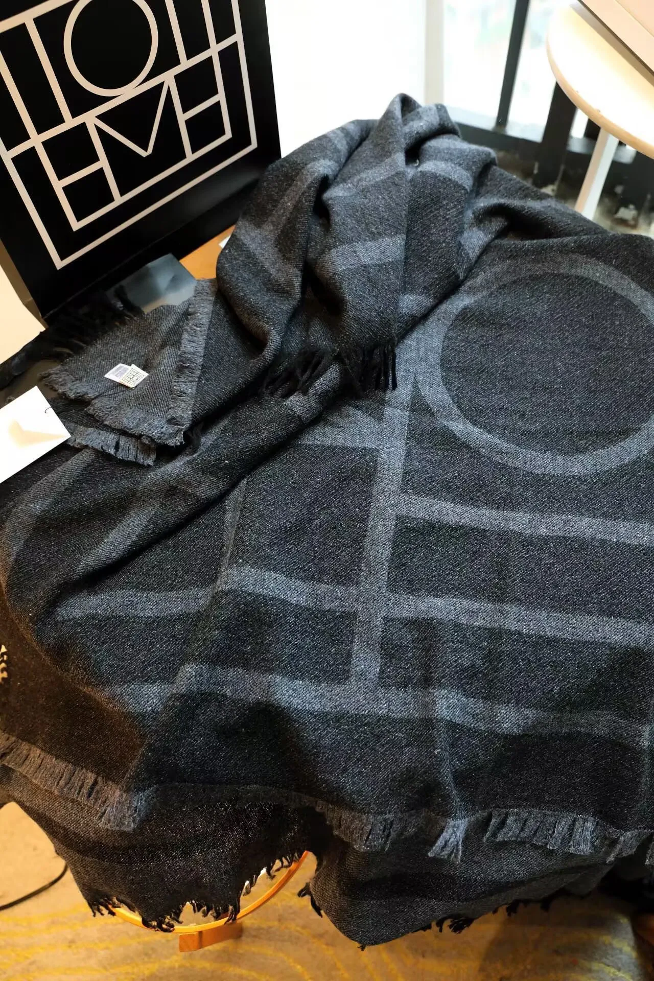 Cashmere Scarf Stripe Simple Design Women Men