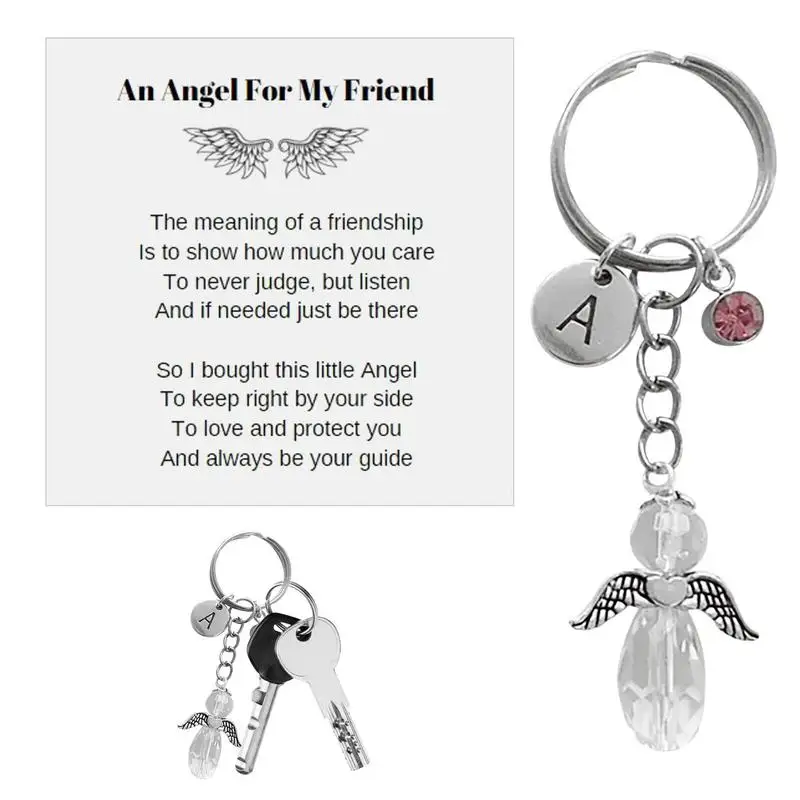 

Angel Keychain Angel Pendant Baptism Favors Protection Angel Gifts Memorial Key Chain Gift Prayer Blessing Gifts Angel Charm Key