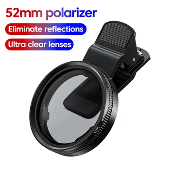 52 MILLIMETRI CPL Filtro Circolare Obiettivo Della Fotocamera Del Telefono Universale Polarizzatore Filtro Lente Clip Nessuna Riflessione Per Samsung Iphone Smartphone