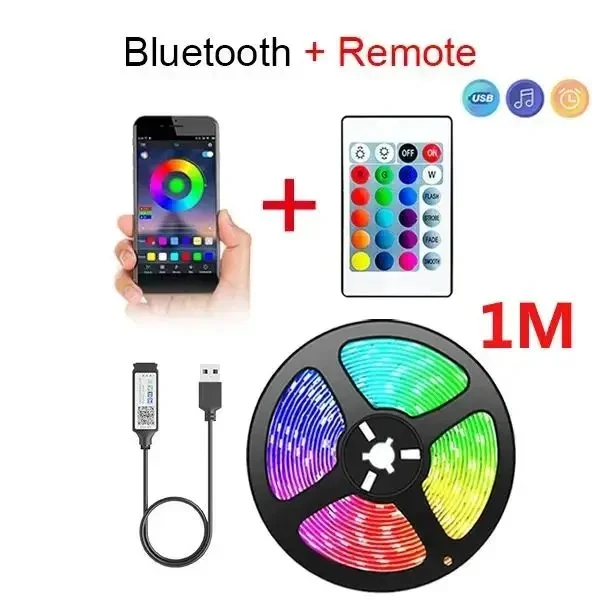 スマート LED ストリップライト 5050 RGB Bluetooth アプリリモコン USB 5V Led テープダイオード柔軟なリボンランプクリスマスルームの装飾