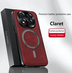 Leather Full - Cover Magnetic Waterproof Shockproof Fingerprint - Resistant Phone Case - POCO X7 (Red)