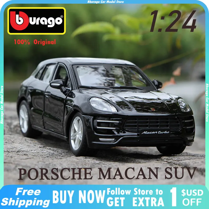 

Bburago 1:24 Porsche Macan SUV Model Car Sports Diecast Edition Alloy Luxury Vehicle Toy Collection Ornaments Display Gift Kit