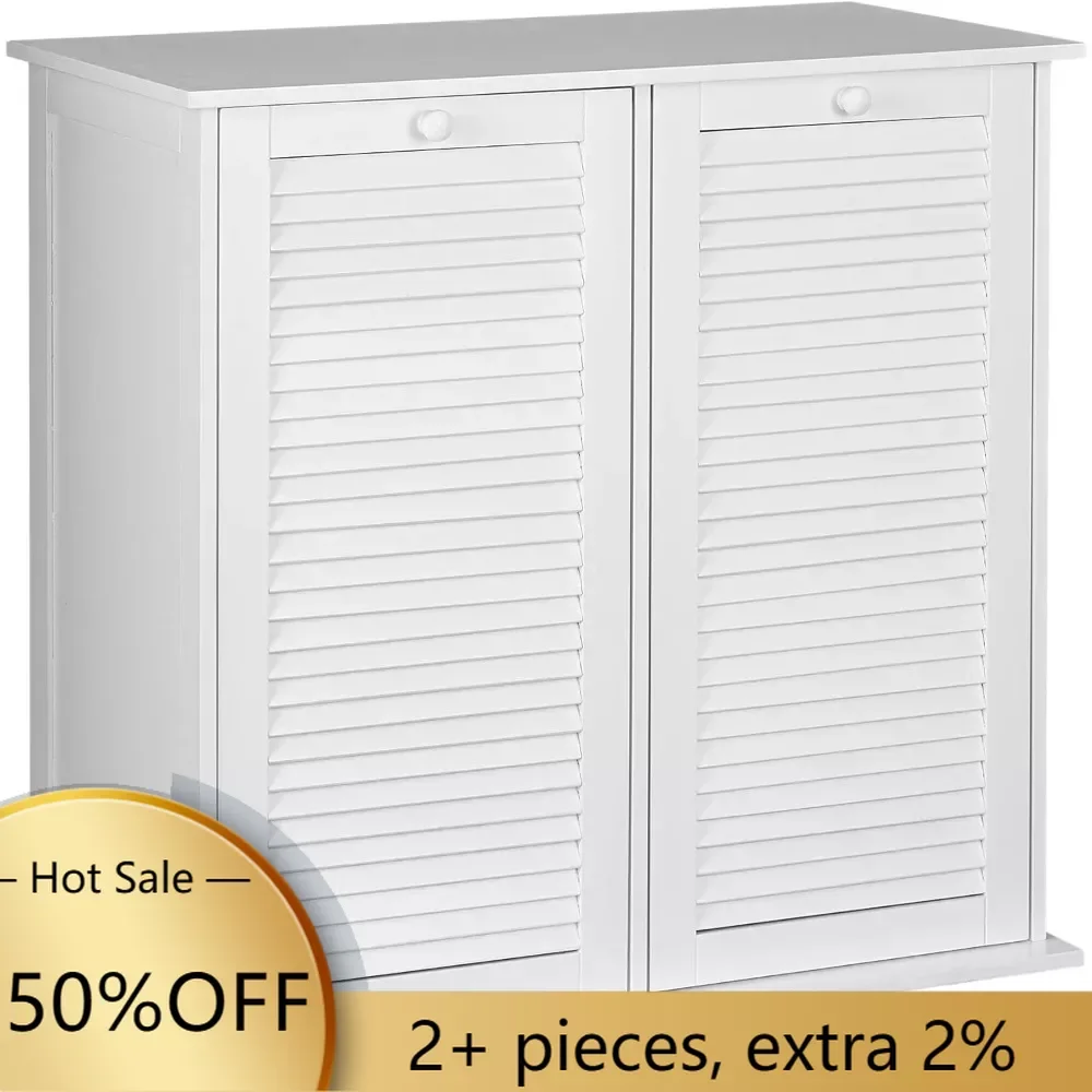 

Tilt-Out Laundry Sorter Cabinet With Shutter Front Dirty Laundry Basket White Freight Free Home Storage Organization Garden