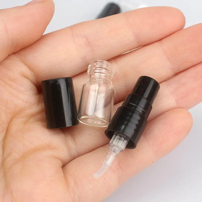10/20/50/100Pcs 1ml Glass Spray Bottles Portable Clear Perfume Atomizer Empty Sample Refillable Bottles Travel Accessories
