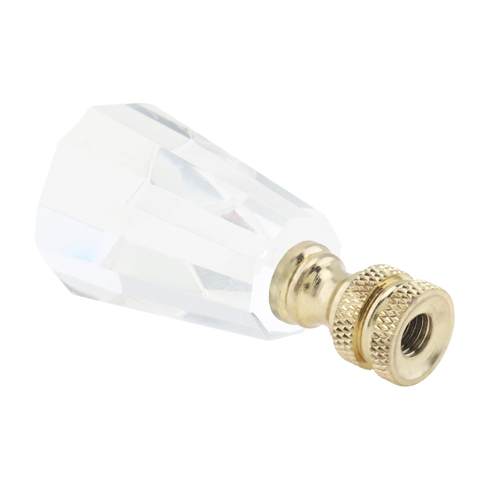 

Transparent Crystal Polygonal Cylindrical Shape Lamp Finial Cap Knob for Lamp Shade Table Lamp Decoration Screw Cap
