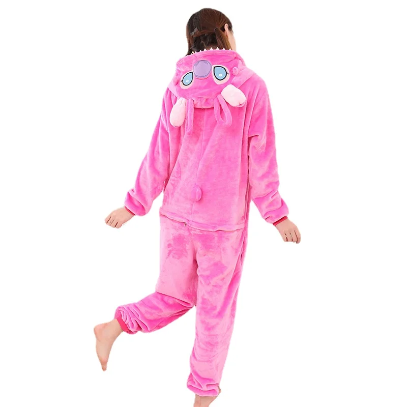 Cosplay Costumes,Kigurumi Pajamas,Adults lion Stitch Cosplay Costume,Kigurumi Onesies Pajamas,Cartoon Women Grils Warm Flannel Hooded Sleepwear Winter Homewear