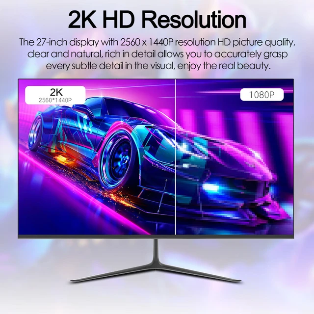 Moniteur de jeu à écran plat incurvé, écran d'ordinateur de bureau,  synchronisation gratuite, IPS, HDMI, DP, 27 pouces, 2K, 165Hz, 2560*1440P,  HDR, 100% SRGB, 1MS - AliExpress