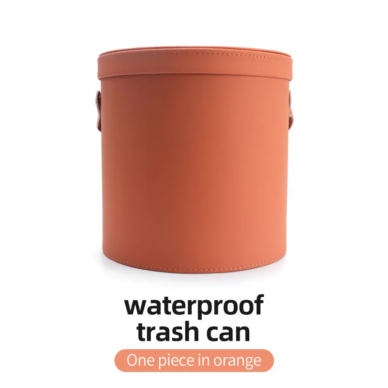 Car Trash Can Car Trash Can Organizer Garbage Storage Car Waste Basket Portable Waterproof Round With Lid Automotive Supplies Large Capacity