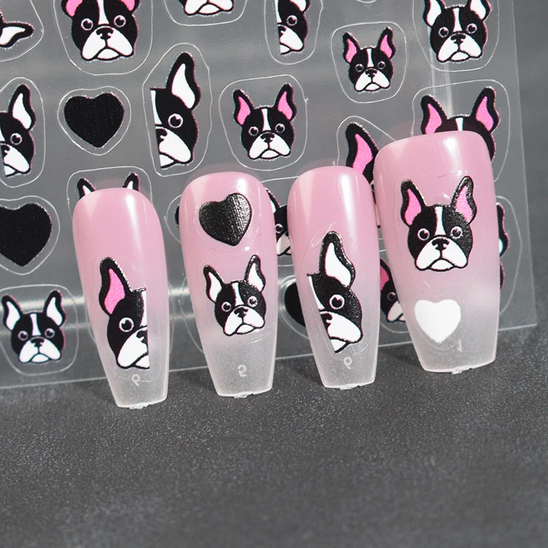 1PCS Bulldog, Corgi Nail Sticker, Multiple Dog Breed Nail Art Decoration Decals, Cat Women's Art Dress Up Accessories