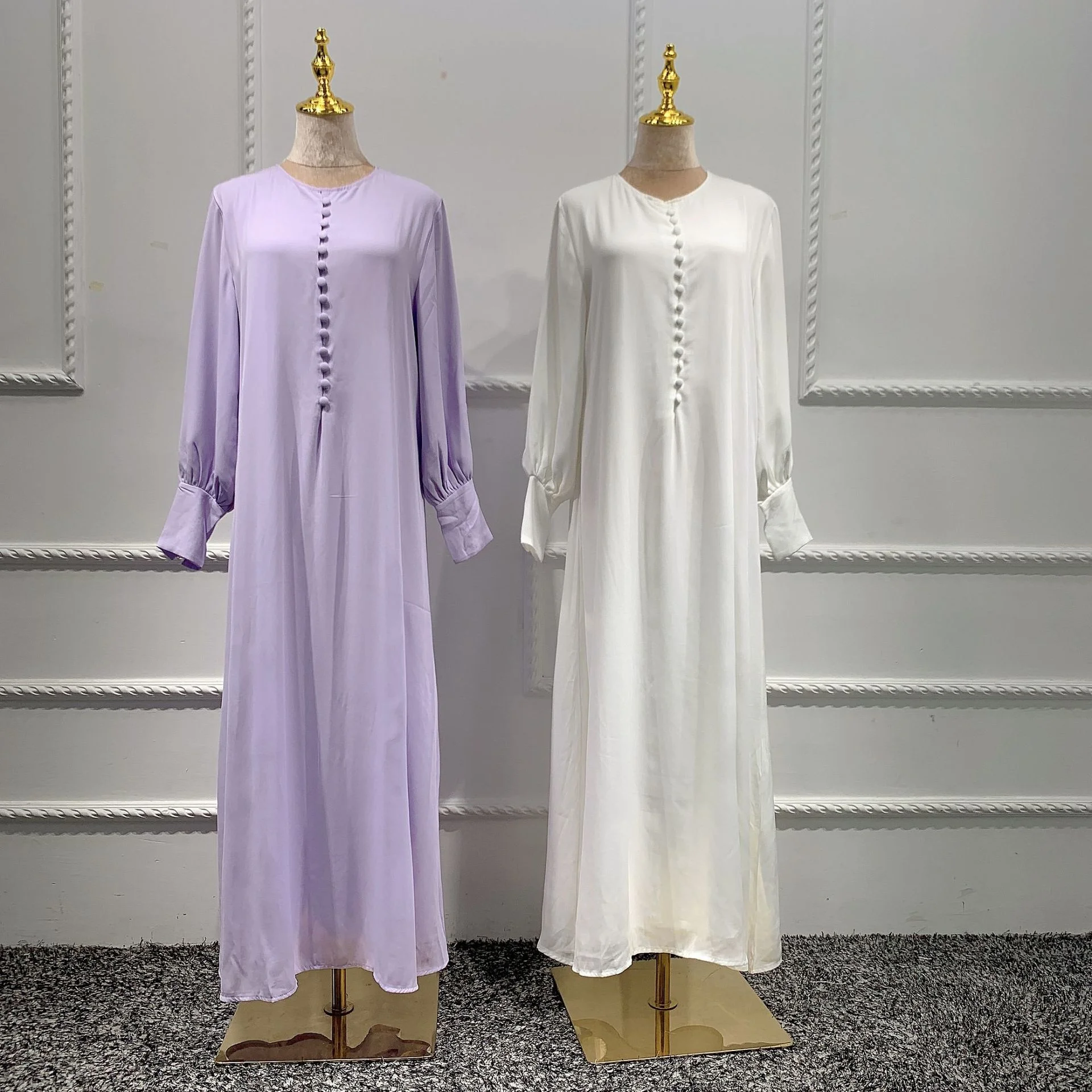Ramadan Eid Dubai Abaya Turkey Muslim Fashion Chiffon Autumn Long Dress Women Islam Clothing White Women Elegant Vestidos Robe