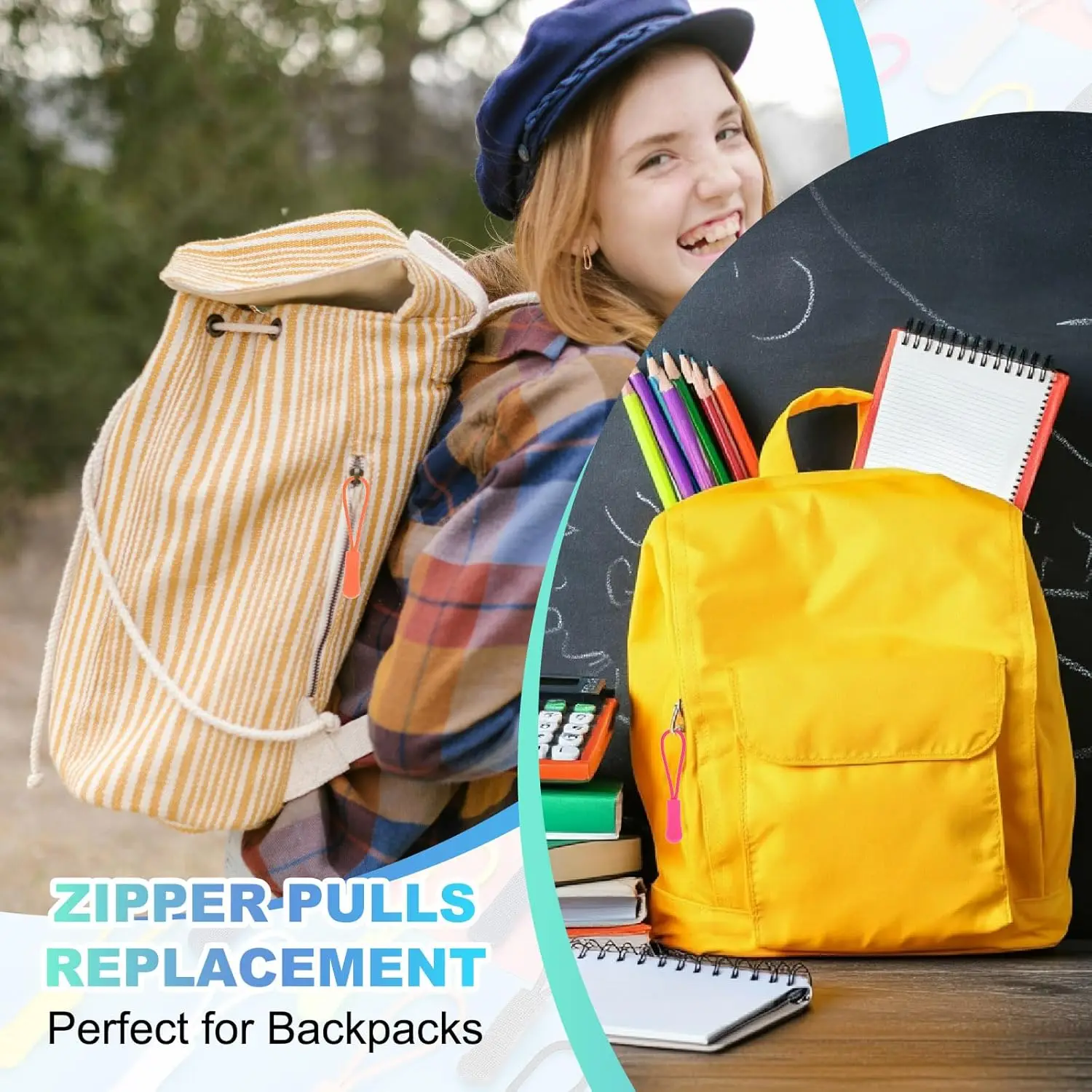 10 Stück/Packung Mix Color Cord Zipper Pull Puller End Strap für Bekleidung Reisetasche Zubehör – Detail 8