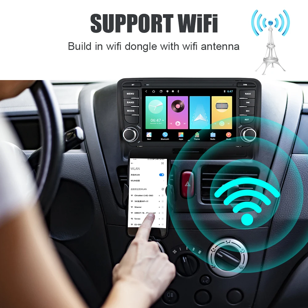 7 Inch HD Touch Screen Android 10.0 GPS FM Receiver for Audi TT MP5 Video Player Car Radio Hands-free Bluetooth WiFi 2 Din 6 7 Inch HD Touch Screen Android 10.0 GPS FM Receiver for Audi TT MP5 Video Player Car Radio Hands-free Bluetooth WiFi 2 Din - Image 6