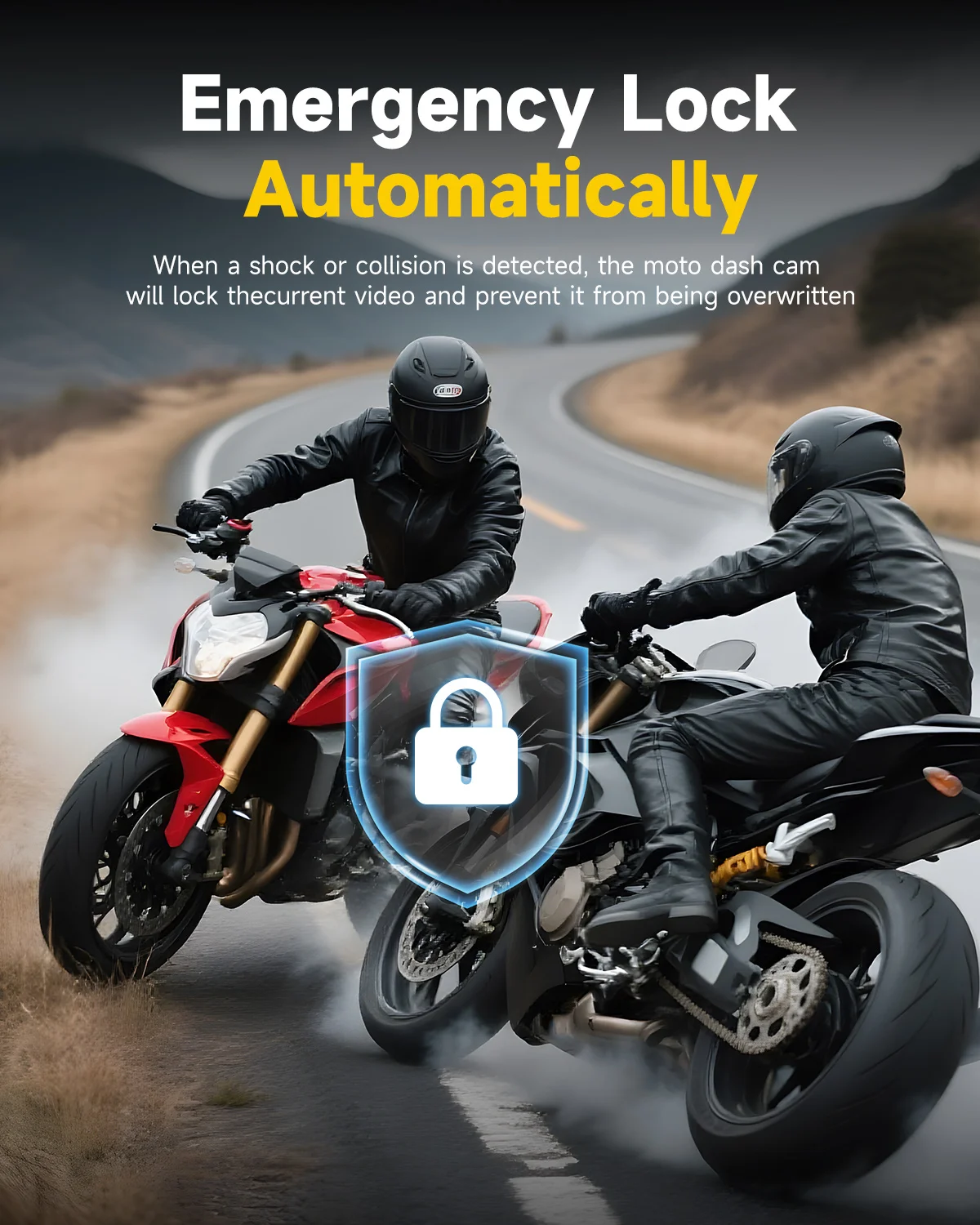 JIUYIN Dual Motorcycle DVR 1080P Action Camera Recorder Front & Rearview Waterproof Motorcycle Dash Cam Night Vision Camera WiFi