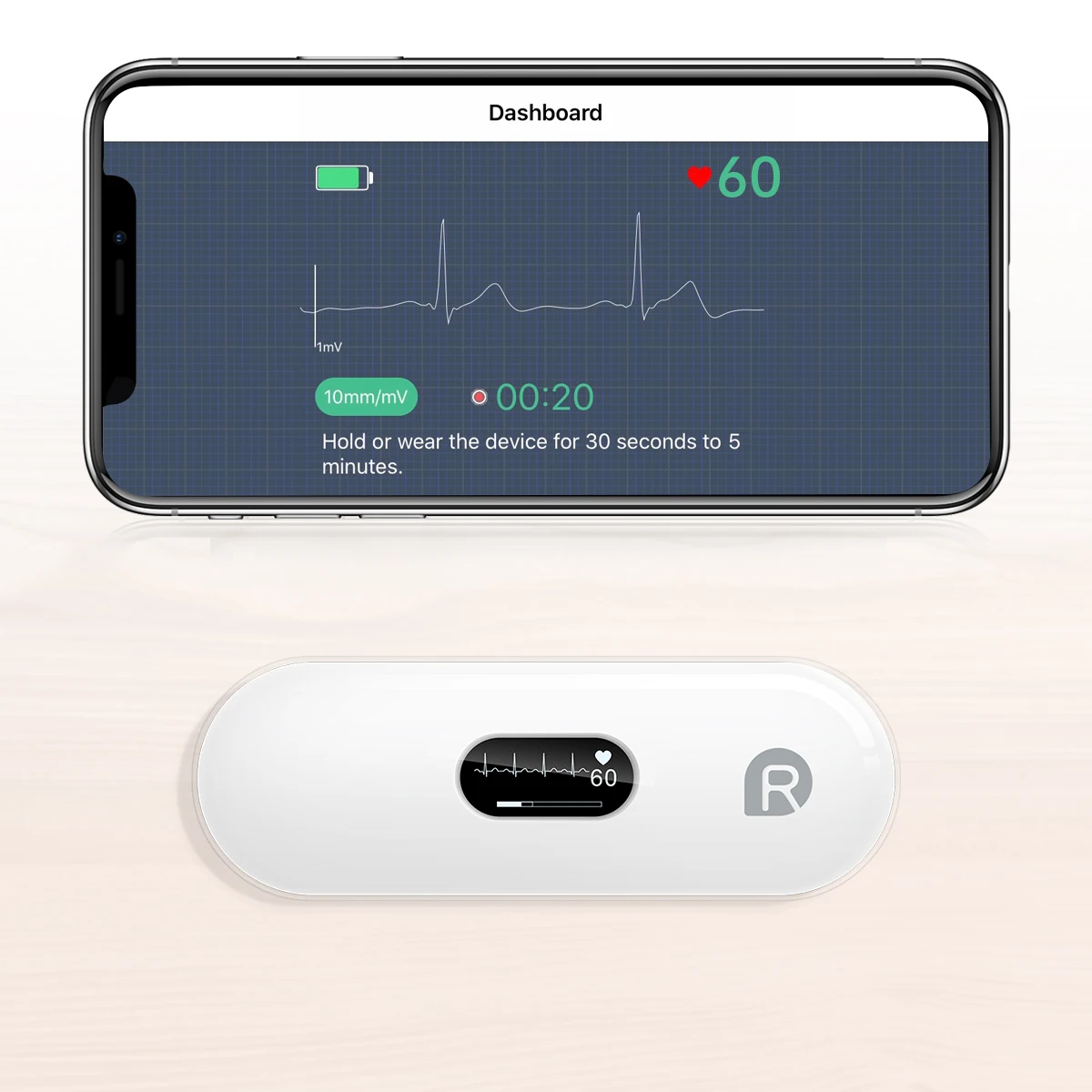 CheckMe DuoEK S Bluetooth Portable Data Recording ECG Monitor Without metal Electrodes Home Use EKG Monitoring