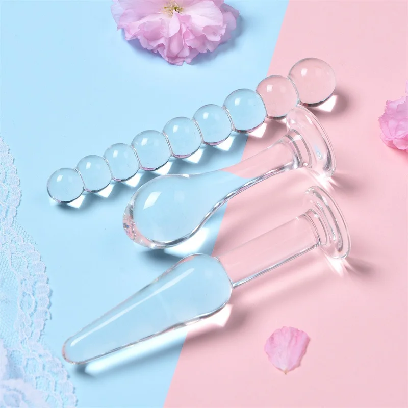 Glass Crystal Anal Beads Plug Set For G Spot Stimulation_voghion.com
