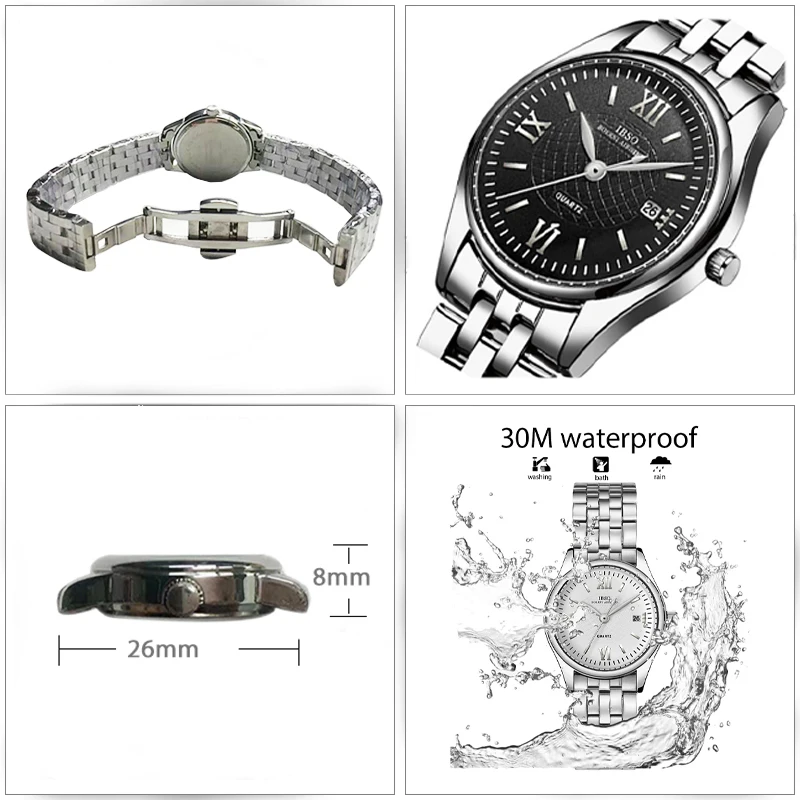 Luxury Gold Watches Women Small Dial Steel Waterproof Quartz Female Hand Clock Blue Vintage Original Ladies Wristwatches Silver
