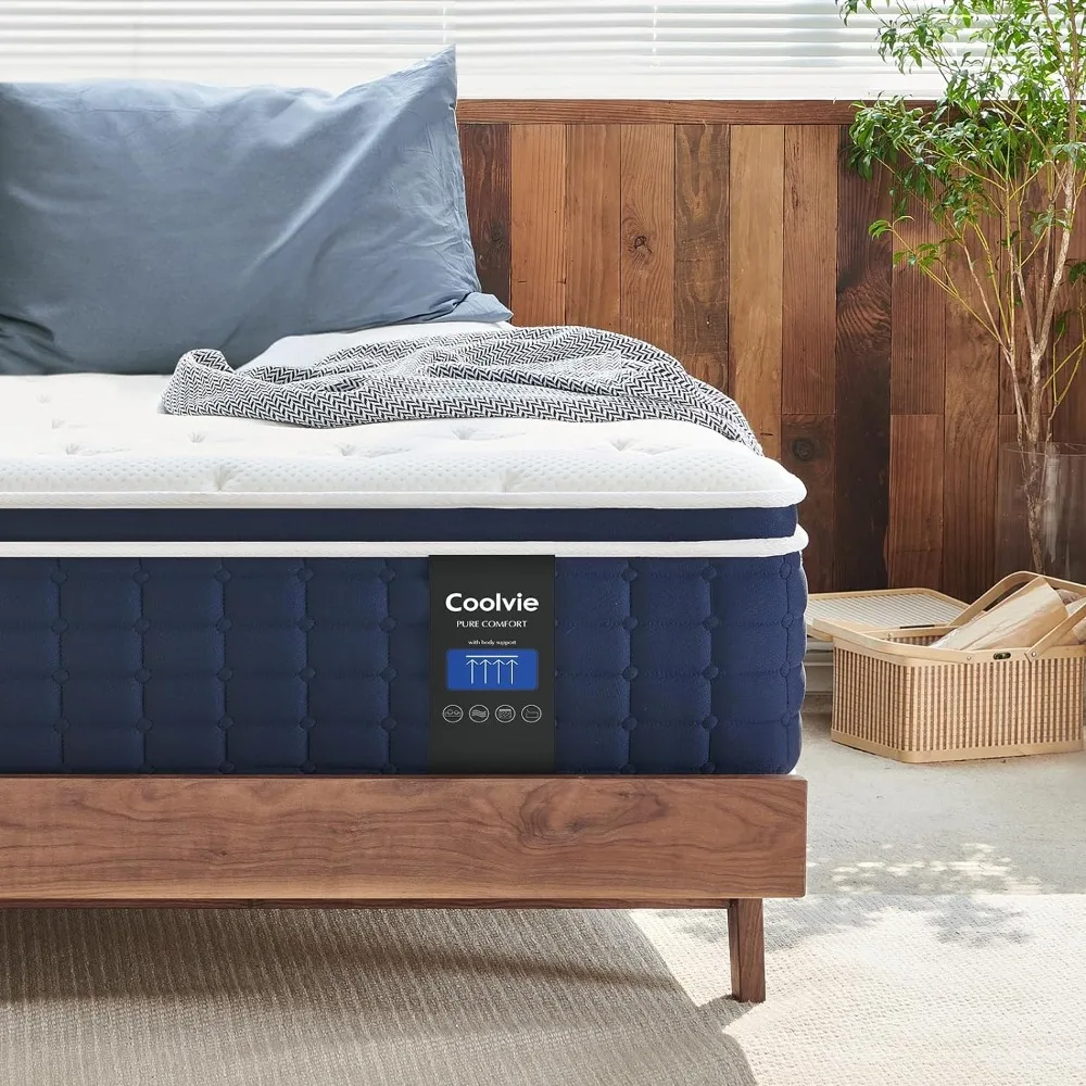

Coolvie Queen Mattresses, 12 Inch Queen Size Mattress in A Box, Hybrid Construction Individual Pocket Springs with Memory Foam
