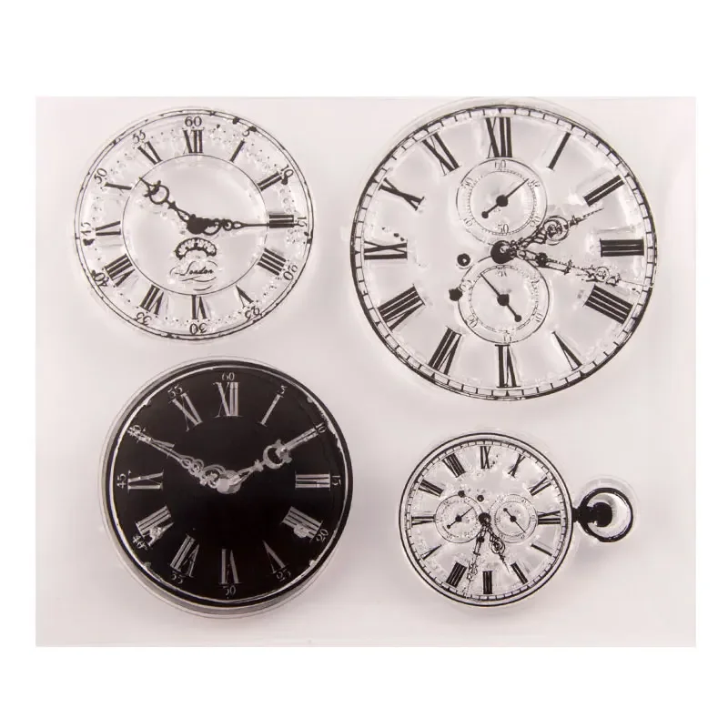 Clocks Clear Stamps for DIY Scrapbooking Card Transparent Rubber Stamps Making Photo Album Crafts Silicon Decor New Stamp