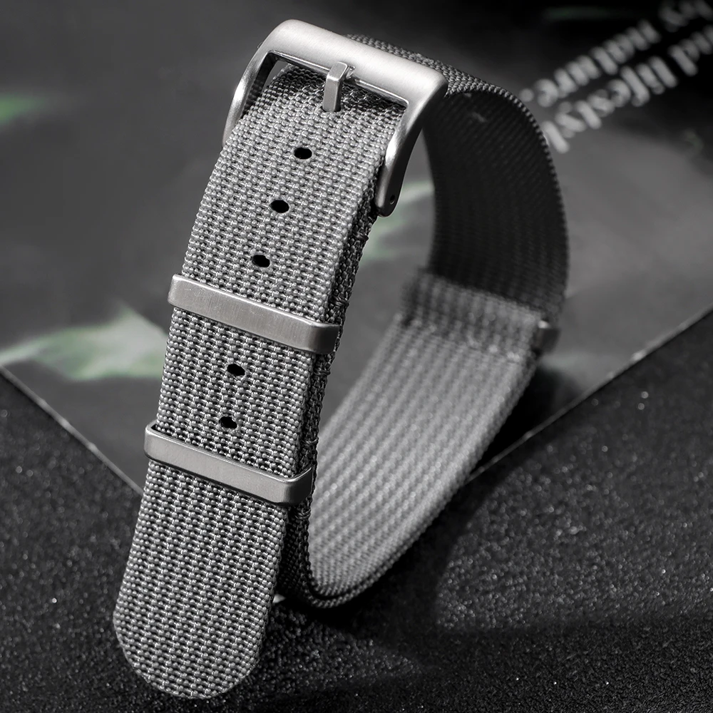 Military Style Nylon Watch Strap – Brown, Green, Black Band Replacement 18mm, 20mm, 22mm