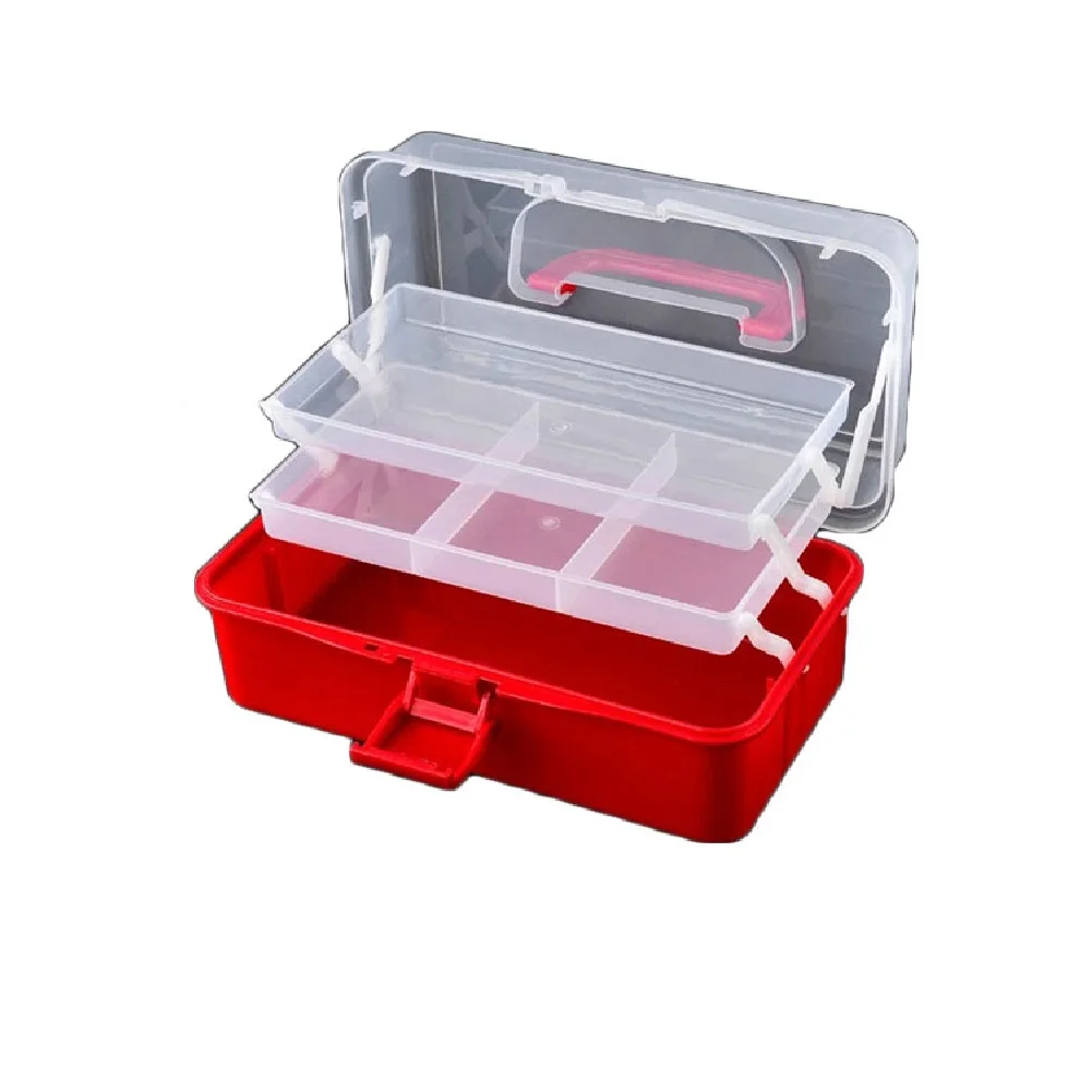 BTOER 3 Layers Fishing Tackle Box Tool Box Organizer Storage Box Cantilever Box Folding Tool Tackle Box Multipurpose Tool Storage Box A