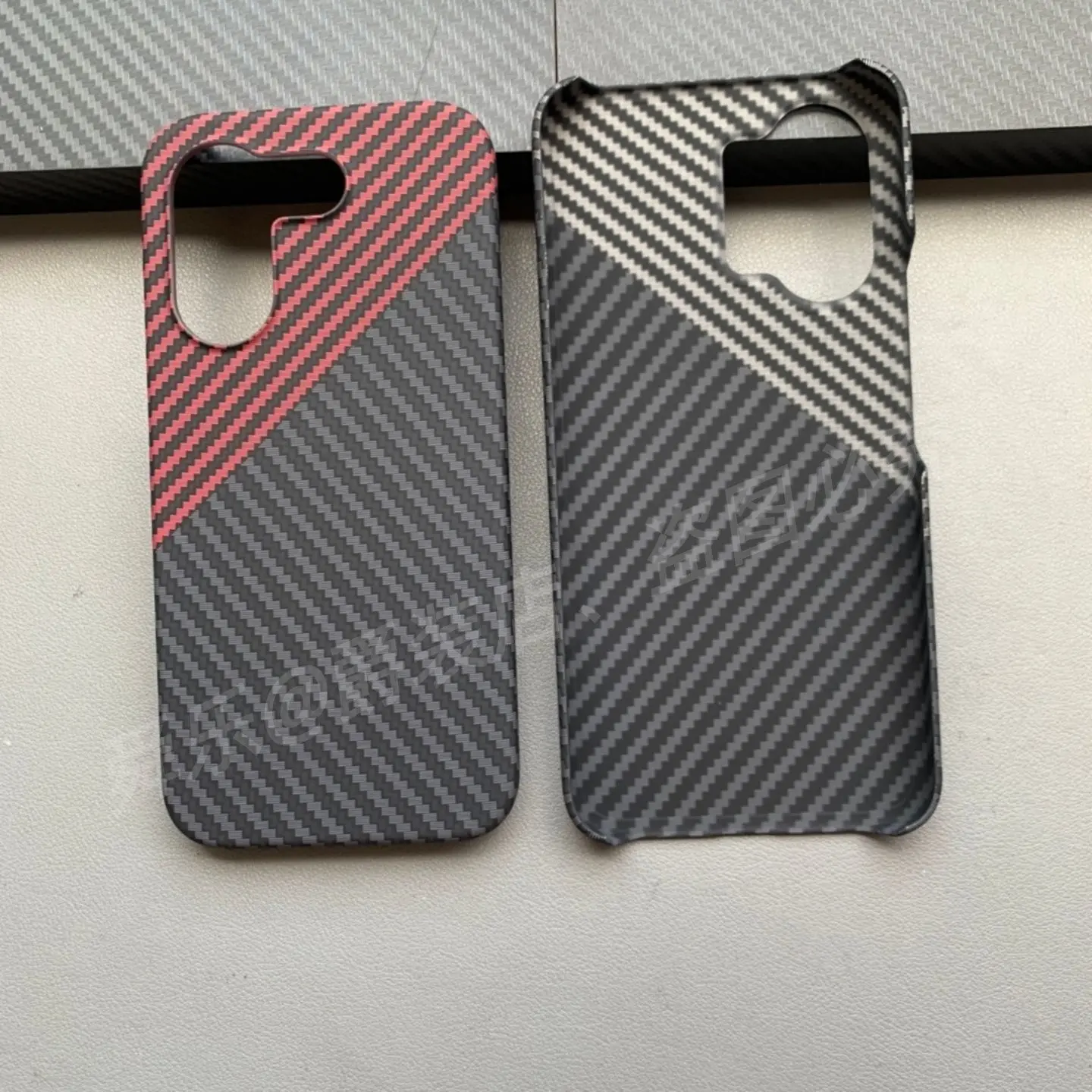 Frameless Carbon Fiber Stripe Acrylic Phone Case - Shockproof & Durable