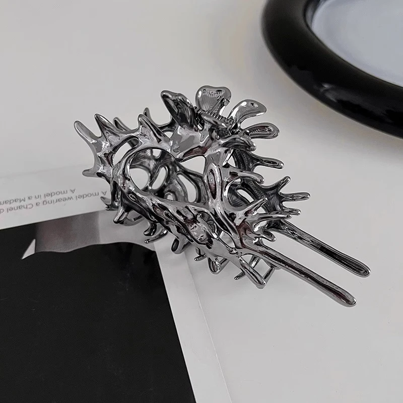 Exquisite Metall große Klaue Clip neue Mode geometrische Haar Kralle Clip Haars pangen Krabben Kopf bedeckung für Frauen Mädchen Haarschmuck – Detail 9