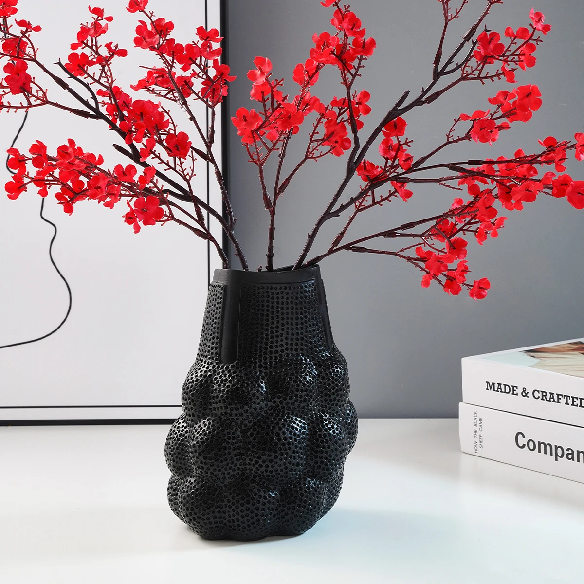 1PC, resin material mesh bag with holes for decorative vases, suitable for hydroponic fresh flowers and home flower decoration