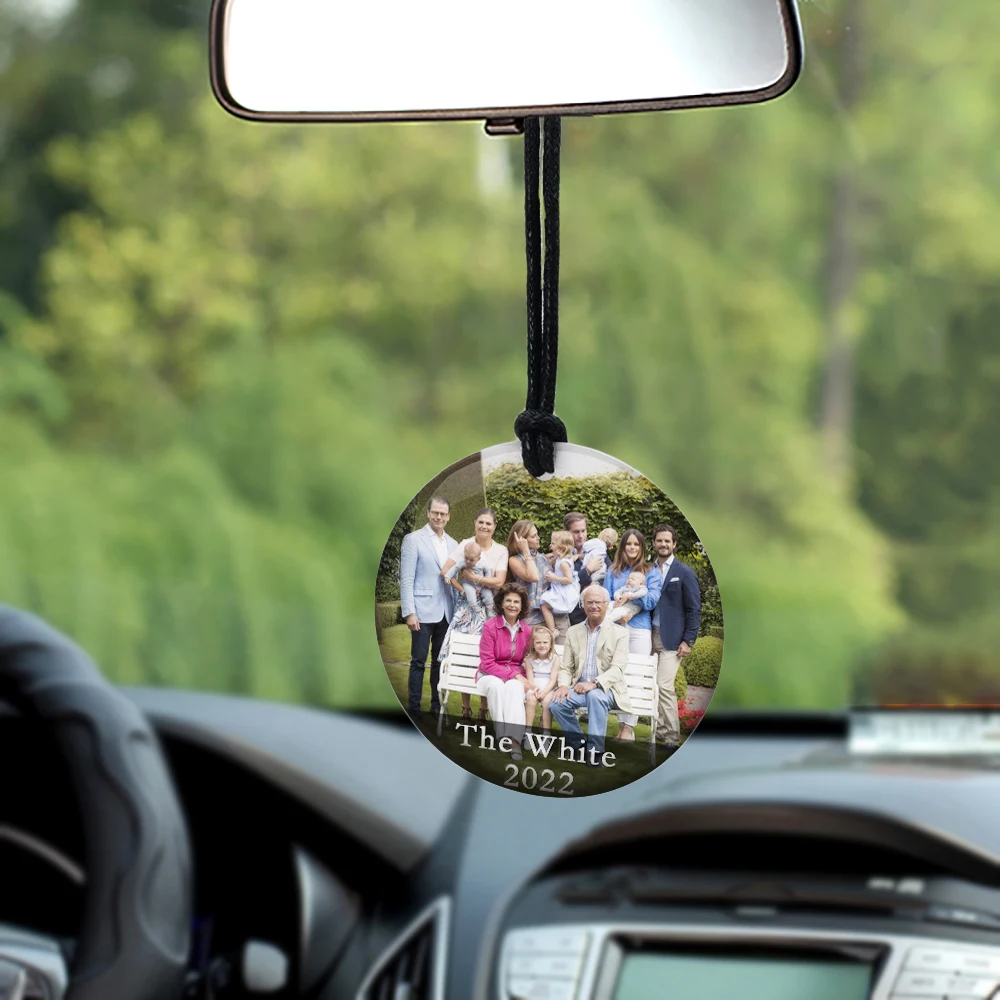 Personalized Car Hanging Ornaments Interior Custom Family Photo Pendant Car Charm Hanging Memorial Photo Ornament Accessories