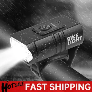 Lampada a LED in lega di alluminio 10W 800LM 6 modalità Display di alimentazione Lampada frontale per bici Attrezzatura da ciclismo per illuminazione notturna