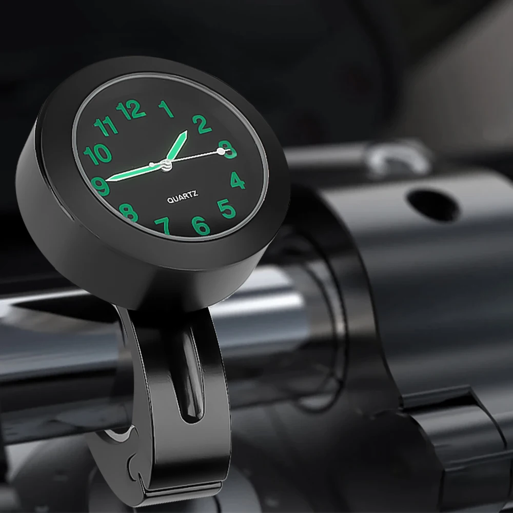 Motorcycle Handlebar Clock Durable Stainless Steel Refit Night Vision Waterproof Shockproof Buckle Watch For Motobike Bicycle