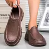 Men's Casual Work Shoes Waterproof Oil-resistant Kitchen Shoes Breathable Slip-resistant Leisure Leather Shoes for Autumn