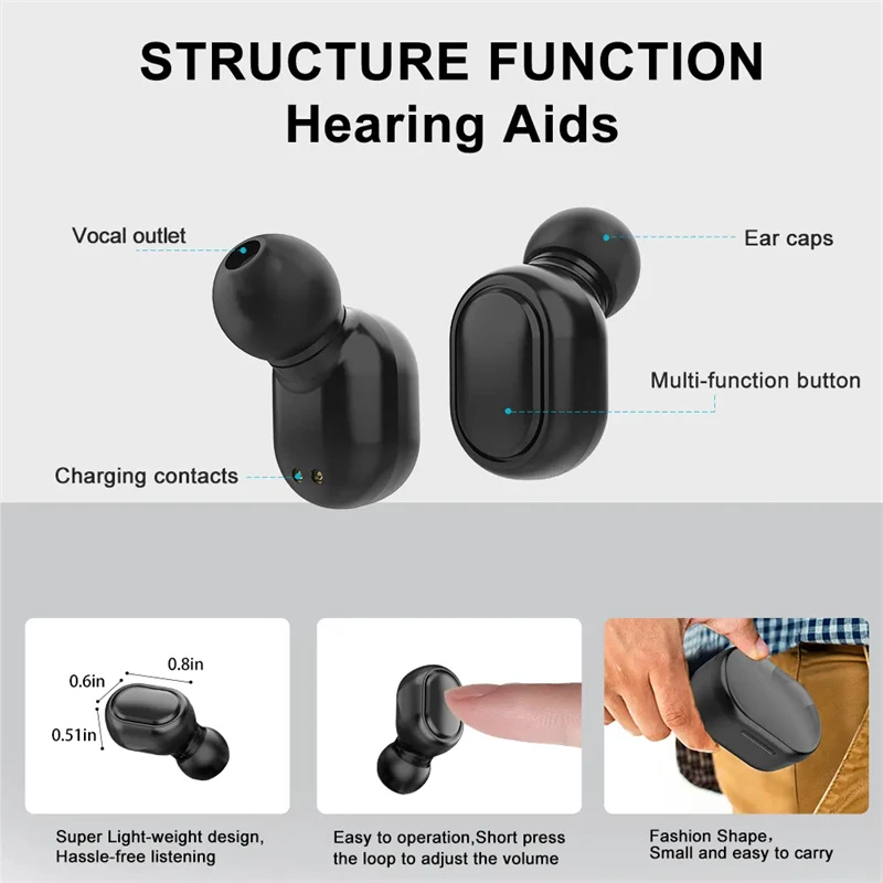 Hearing Aid Rechargeable Intelligent Bluetooth Sound Amplifier Low Noise Device For Deafness Audifonos hearing aid