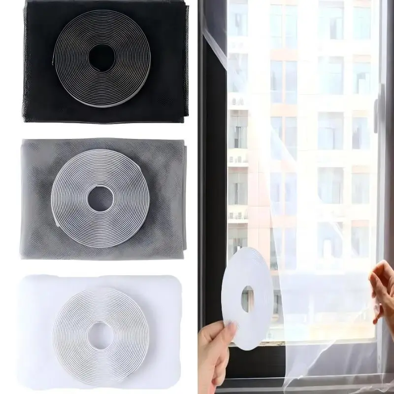 투명 모기장, 모기 방충망, 절단 가능한 창문 스크린, 플라이 메쉬, DIY 자가 접착식 플라이 모기 창문망