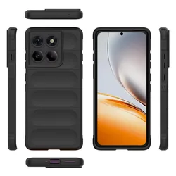 Enhanced Anti - Drop Airbag TPU Fiber Flocking Phone Case - Skin - Friendly and Soft - Motorola Edge 60 Pro (Black)
