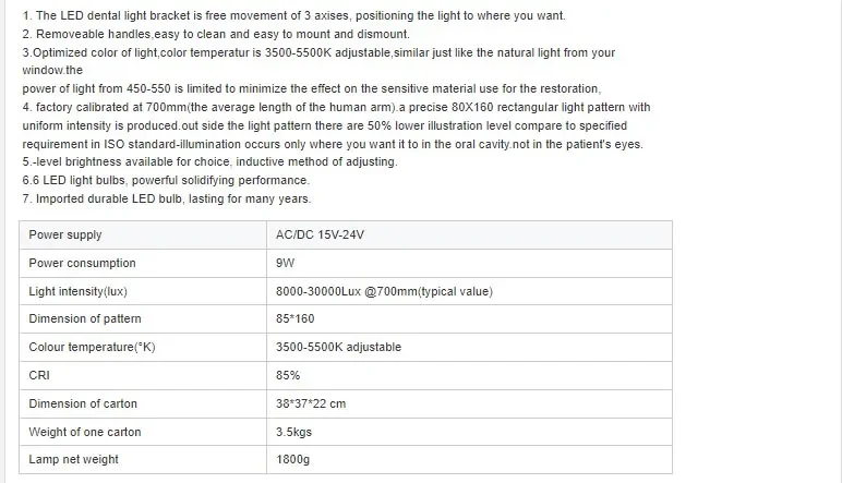 Description Picture 3 of itemDental Shadowless Induction Lamp 6 Bulds Two-Color Operating Oral Light Dental Unit Lamp For Dental Dentistry Chair Accessories