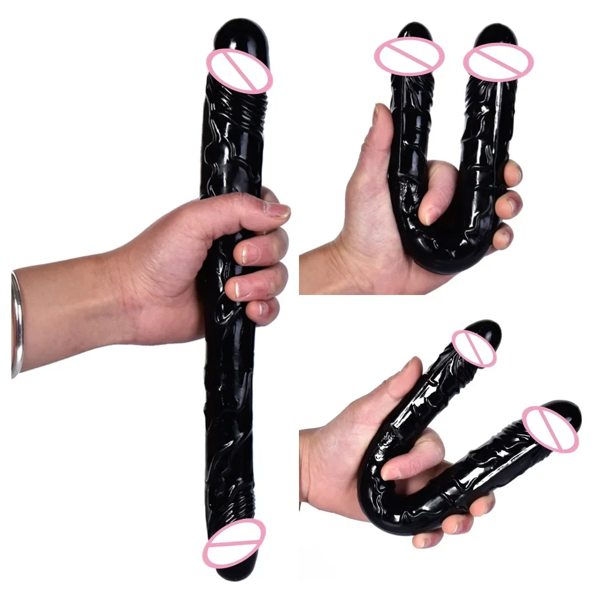 Double head Dildo Long Jelly Realistic Dildo Double Ended Flexible Big Penis for Women Masturbator Sex Toys for Lesbian