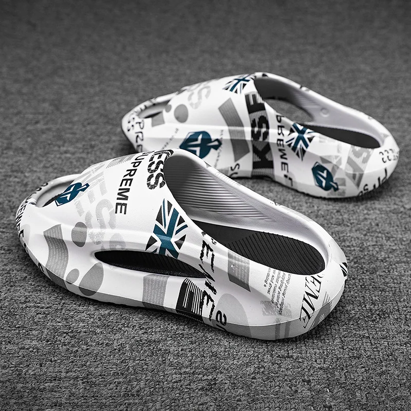 Pantoufles antidérapantes pour hommes Glissades confortables en mousse souple avec pantoufle à semelle épaisse pour l'intérieur et l'extérieur_voghion.com