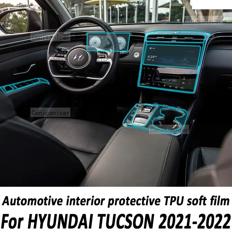 

For HYUNDAI TUCSON N Line NX4 2022 2021 Car Interior Gearpanel Dashboard Gps Navigation Screen Transparent TPU Protective Film